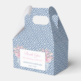 Elegant Blue White Pink Chinoiserie Chic Wedding Bedankdoosjes