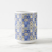 Elegant blue& white Portuguese Azulejo pattern  Koffiemok (Center)