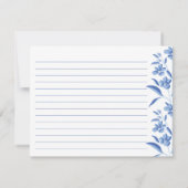 Elegant Blue & White Recipe Cards Notitiekaartje (Achterkant)