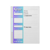 Elegant Blue & White Sheets | Refill Recipe Pages Notitieblok (Linkerzijde)