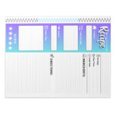 Elegant Blue & White Sheets | Refill Recipe Pages Notitieblok (Voorkant)