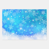 Elegant Blue White Snow Flake Inpakpapier Vel (Voorkant)