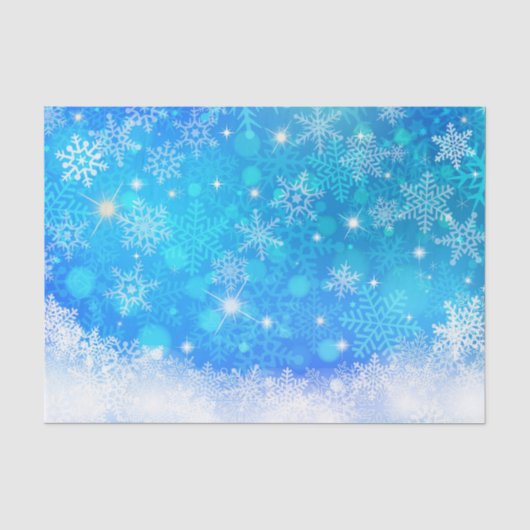 Elegant Blue White Snow Flake Tissuepapier (Voorkant)