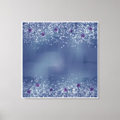 Elegant Blue & White Stretted Canvas Print (Voorkant)