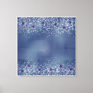 Elegant Blue & White Stretted Canvas Print