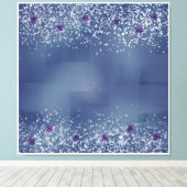 Elegant Blue & White Stretted Canvas Print (Insitu (Houten vloer))