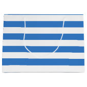 Elegant Blue White Stripes Sjabloon Moderne afbeel Groot Cadeauzakje (Voorkant)