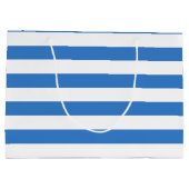 Elegant Blue White Stripes Sjabloon Moderne afbeel Groot Cadeauzakje (Achterkant)