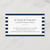 Elegant Blue White Stripes Waterverf Lemons Chef Visitekaartje (Achterkant)