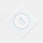 Elegant Blue White Stripes Wavy Scalloped Frame  Servet (Hoek)