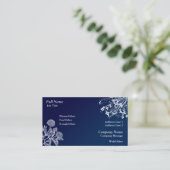 Elegant Blue, White Swirl Business Card Template Visitekaartje (Staand voorkant)