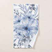 Elegant Blue White waterverf Floral Bad Handdoek (Handdoek)