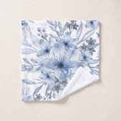 Elegant Blue White waterverf Floral Bad Handdoek (Wasdoekje)