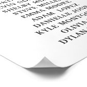 Elegant Blue White Waterverf Floral Seating Chart Poster (Hoek)