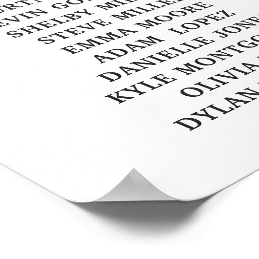 Elegant Blue White Waterverf Floral Seating Chart Poster (Hoek)