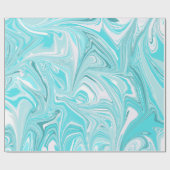 Elegant Blue White Waterverf Marble Cadeaupapier (Vlak)