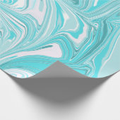 Elegant Blue White Waterverf Marble Cadeaupapier (Hoek)