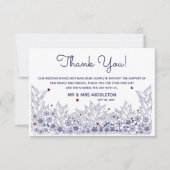 Elegant Blue White Wedding Bedankkaart (Voorkant)