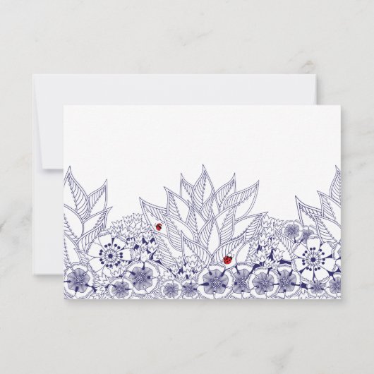 Elegant Blue White Wedding Bedankkaart (Achterkant)