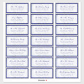 Elegant Blue White Wedding Guest Adresetiketten Sticker (Vel)