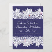 Elegant Blue White Wedding Kaart (Voorkant)
