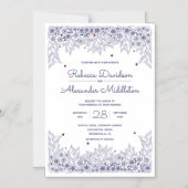 Elegant Blue White Wedding Magnetische Uitnodiging (Voorkant)