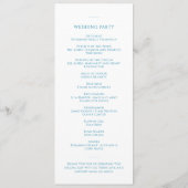 Elegant Blue White Wedding Programmakaart (Achterkant)