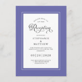 Elegant Blue White Wedding Reception Informatiekaartje (Voorkant)