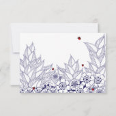 Elegant Blue White Wedding RSVP Kaartje (Achterkant)
