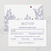 Elegant Blue White Wedding RSVP Kaartje (Voorkant / Achterkant)