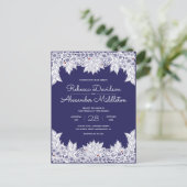 Elegant Blue White Wedding Uitnodiging Briefkaart (Staand voorkant)
