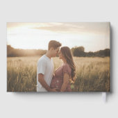 Elegant Blue Wildflower Baby Shower Rose Gold Gastenboek (Achterkant)