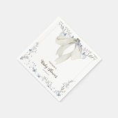 Elegant Blue Wildflower Coquette Bow Baby shower Servet (Hoek)