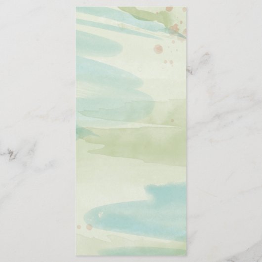 Elegant Blue Wildflower Frame Wedding Menu Card (Achterkant)