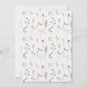 Elegant Blue Wildflower Monogram Crest Wedding Kaart (Achterkant)