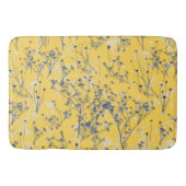 Elegant Blue Wildflower op Mustard Yellow Badmat (Voorkant)