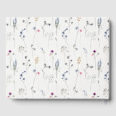 Elegant Blue Wildflower Waterverf Crest Wedding Gastenboek (Achterkant)