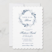 Elegant Blue Wildflower Wreated Vrijgezellenfeest Kaart (Voorkant)