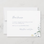 Elegant Blue Wildflower zal je mijn bloem meisje z Kaart (Achterkant)