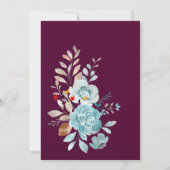 Elegant Blue Wildflowers Zwart Moederdag Diner Kaart (Achterkant)