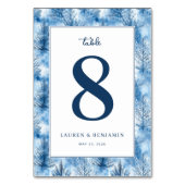 Elegant Blue Winter Pine Trees Kaart (Achterkant)
