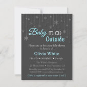 Elegant Blue Winter Snowflake Baby shower Kaart (Voorkant)