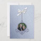 Elegant Blue Winter Wedding Invitation Kaart (Achterkant)