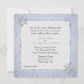 Elegant Blue Winter Wedding Invitation Kaart (Achterkant)