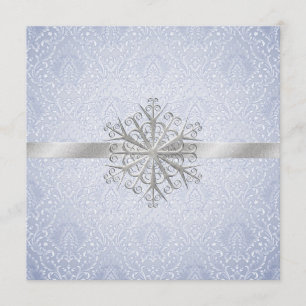 Elegant Blue Winter Wedding Invitation Kaart