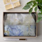 Elegant Blue Wisteria & Ravens Decoupage Paper Tissuepapier (Geschenk)