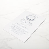 elegant blue wreath first holy communion folie uitnodiging (Gedraaid)