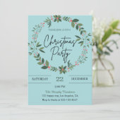 Elegant Blue Wreath kerstfeest Kaart (Staand voorkant)