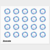 Elegant Blue Wreatname Name kerstcadeautje Sticker (Vel)