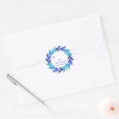 Elegant Blue Wreatname Name kerstcadeautje Sticker (Envelop)